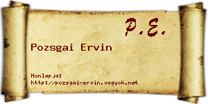 Pozsgai Ervin névjegykártya