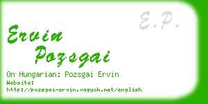 ervin pozsgai business card